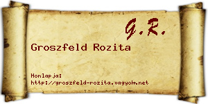 Groszfeld Rozita névjegykártya